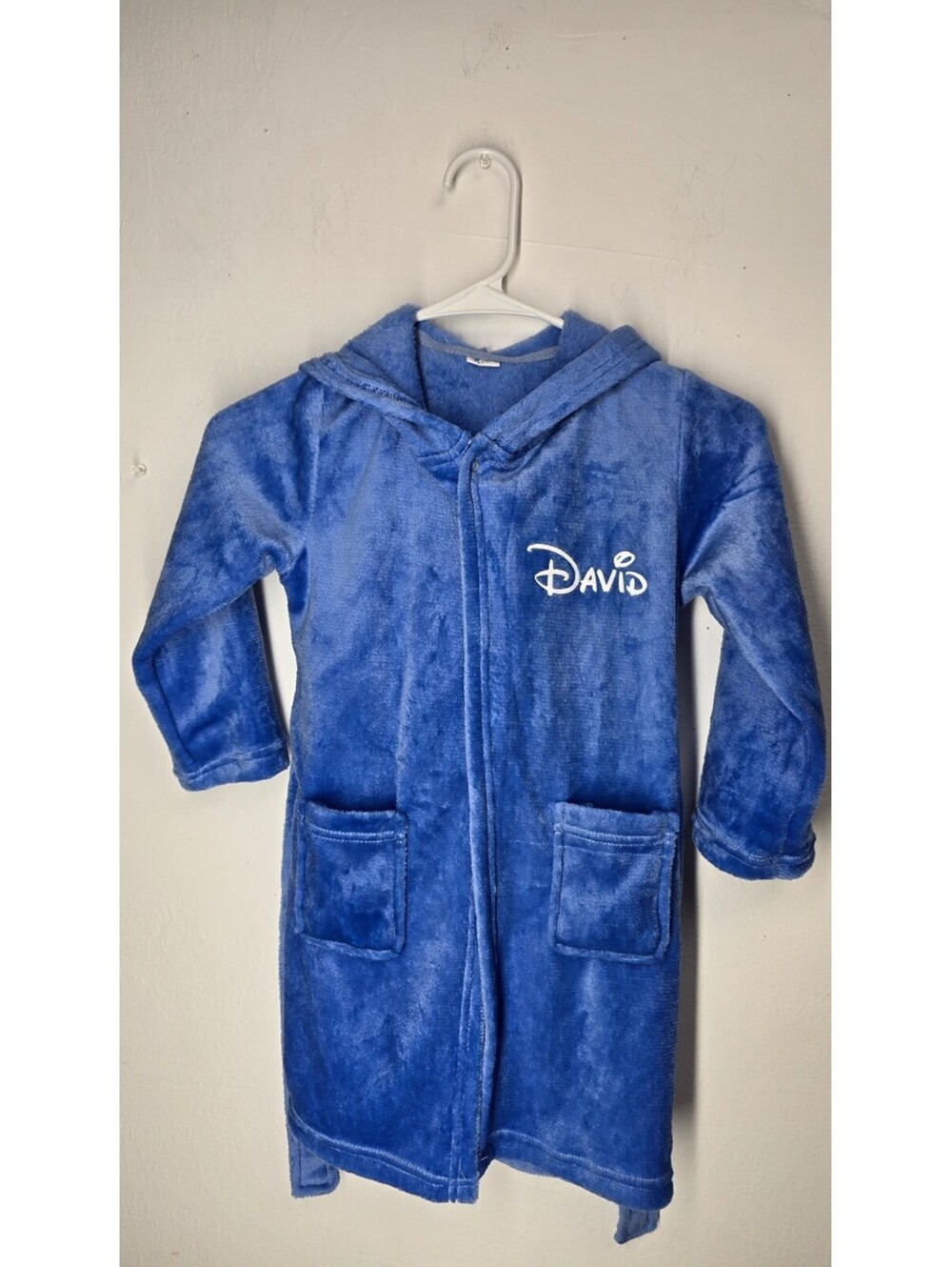 Kids Blue Stitch Plush Hooded Robe Size 120 David